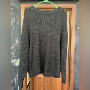 Target grey waffle knit crewneck sweater